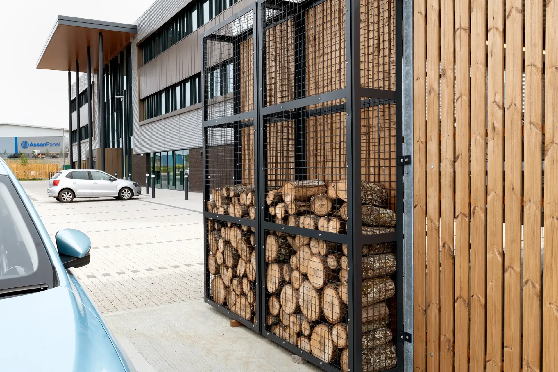 Sustainable exterior detail at Stowmarket Innovation Gateway